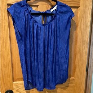 LC Lauren Conrad Royal Blue cap sleeveSleeve 
Pleated back tie blouse